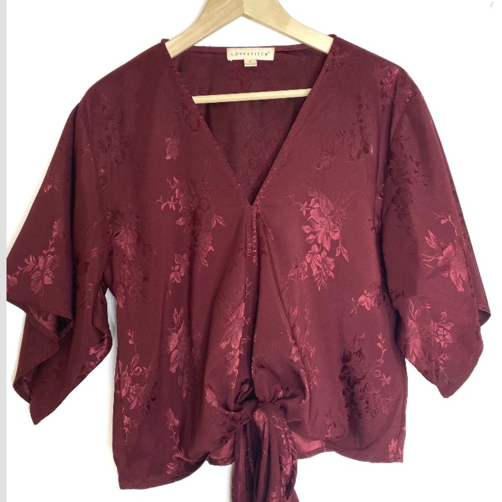 Kimono Inspired Burgundy Top